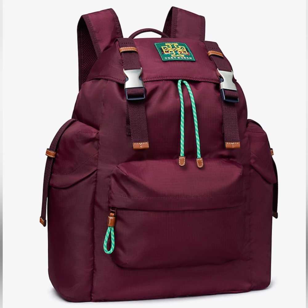 Tory Burch Ripstop Backpack in Winetasting (burgundy), Excellent condition
